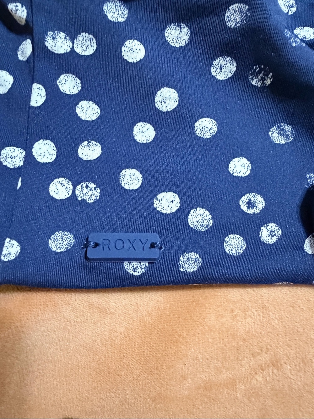 Roxy Navy Polka Dot Crop Top & Swim Shorts Set with matching tie shirt - Picture 4 of 8